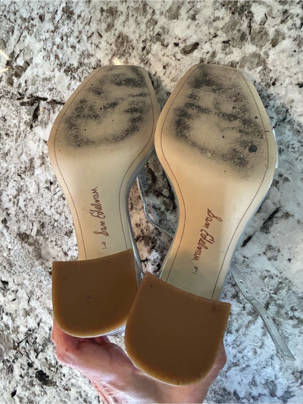 Sam Edelman Daniella Soft Silver Ankle-Strap Heels - Picture 8 of 9